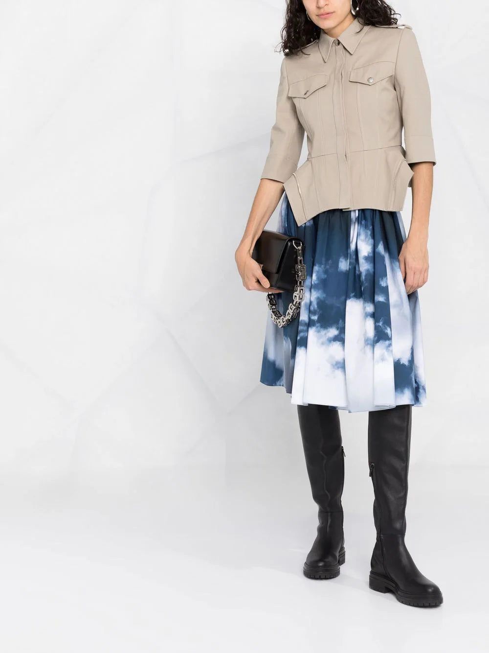 Alexander McQueen  fitted peplum cotton shirt