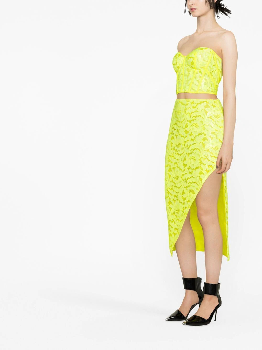 Alexander McQueen floral-lace cropped top