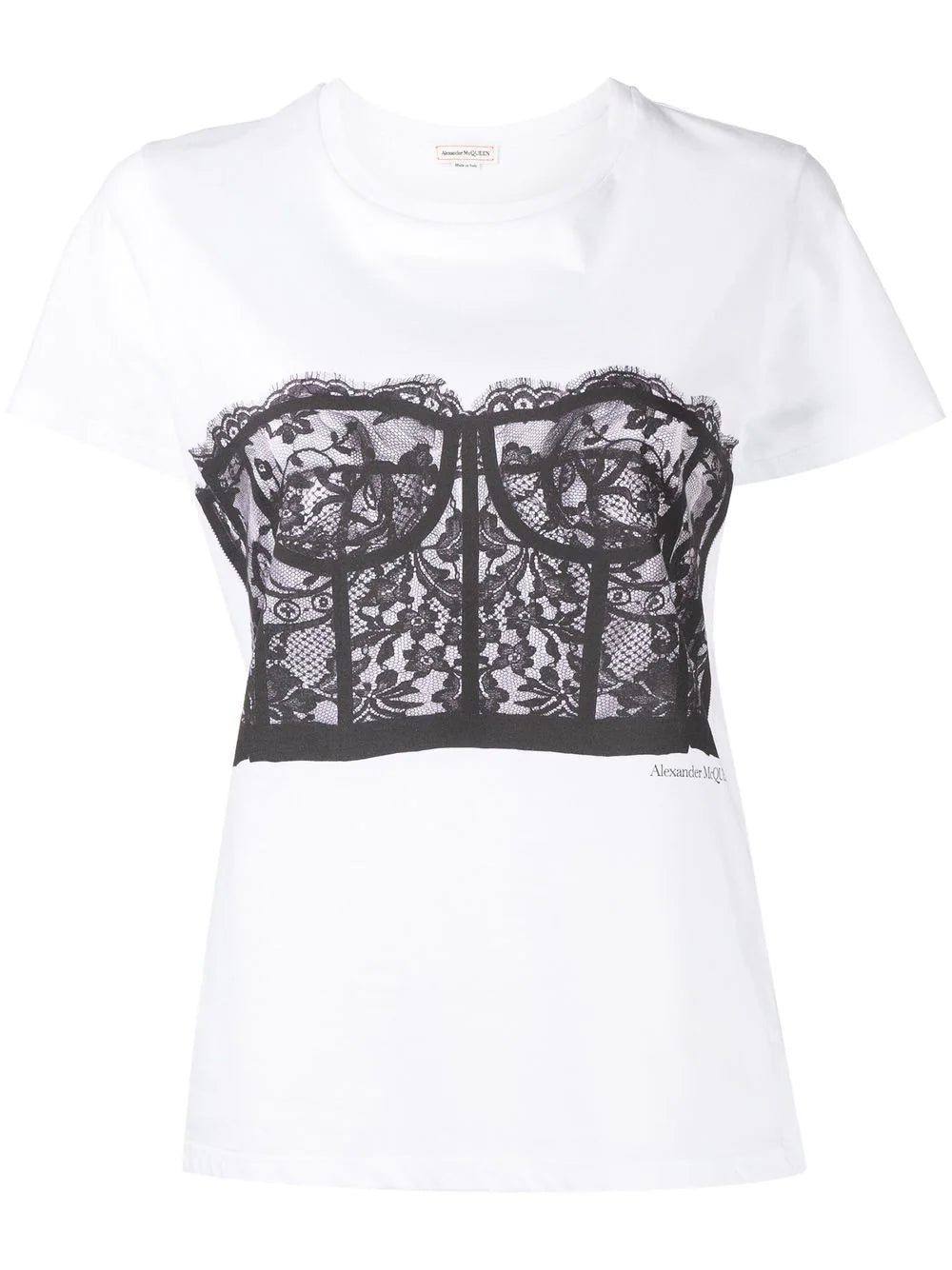 Alexander McQueen  Corset-print cotton T-shirt