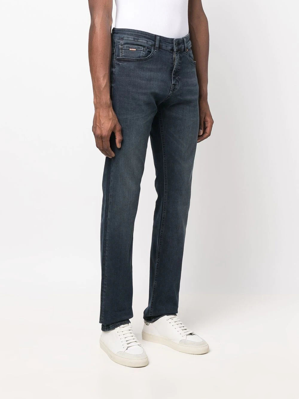 Boss mid-rise slim-cut jeans