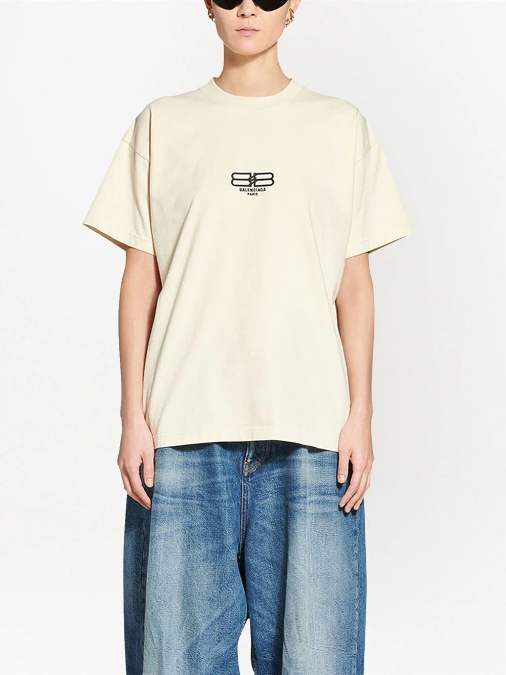 Balenciaga  logo-embroidered cotton T-shirt