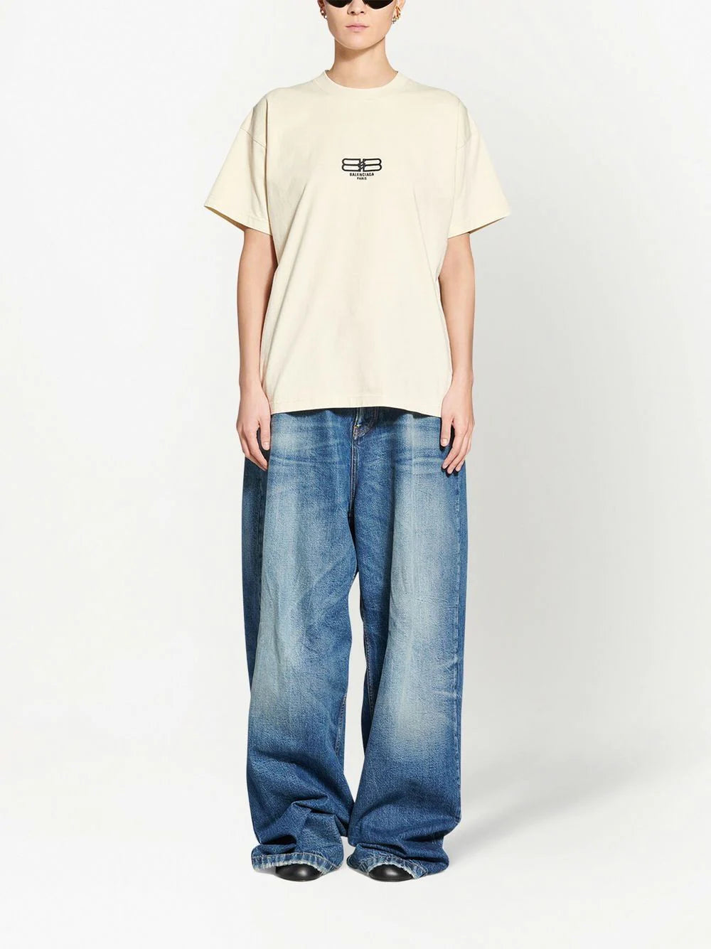Balenciaga  logo-embroidered cotton T-shirt
