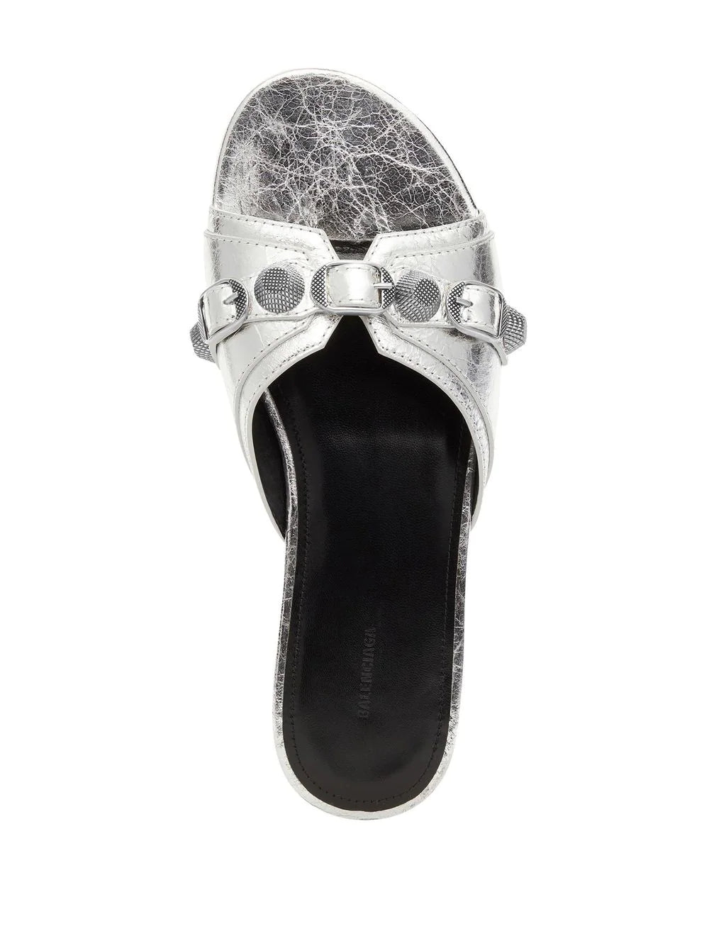 Balenciaga Cagole metallic-effect sandal