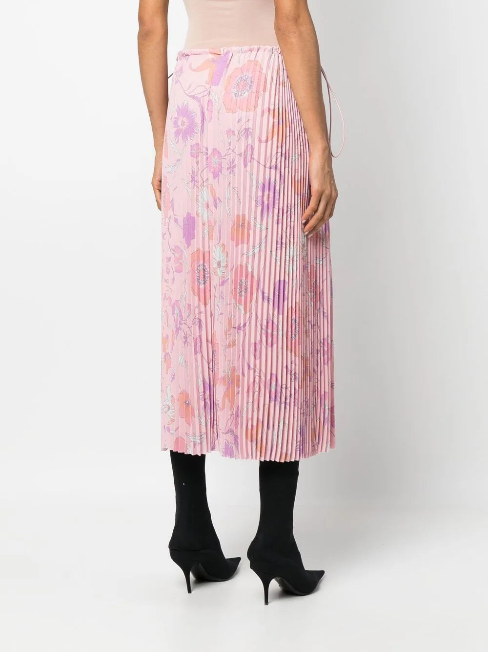 Balenciaga floral-print pleated skirt.