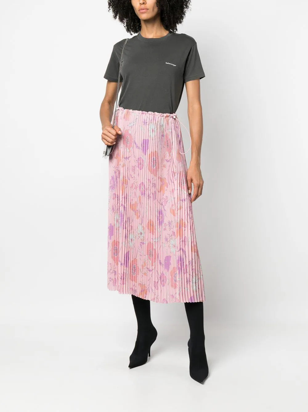 Balenciaga floral-print pleated skirt.