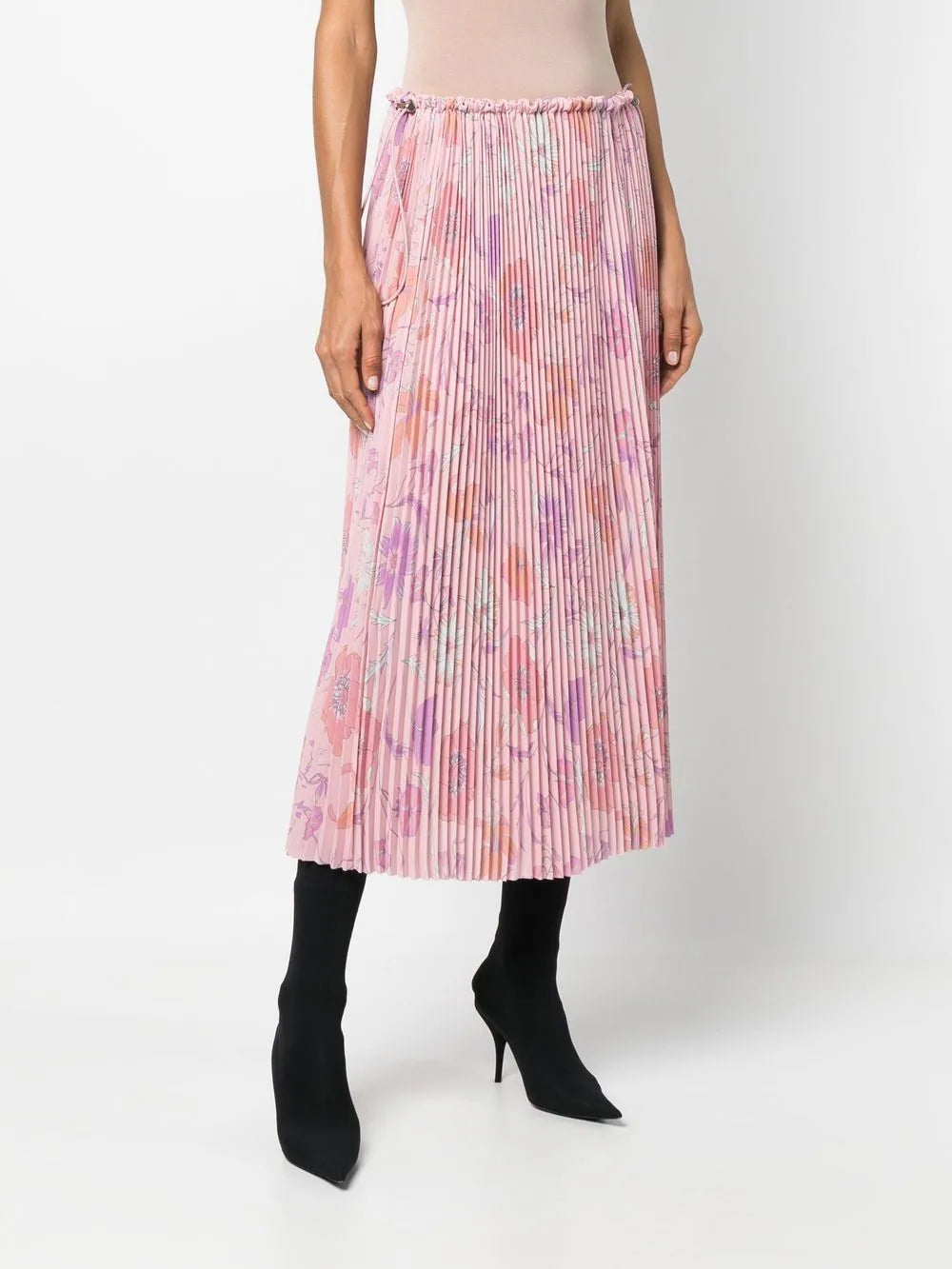 Balenciaga floral-print pleated skirt.