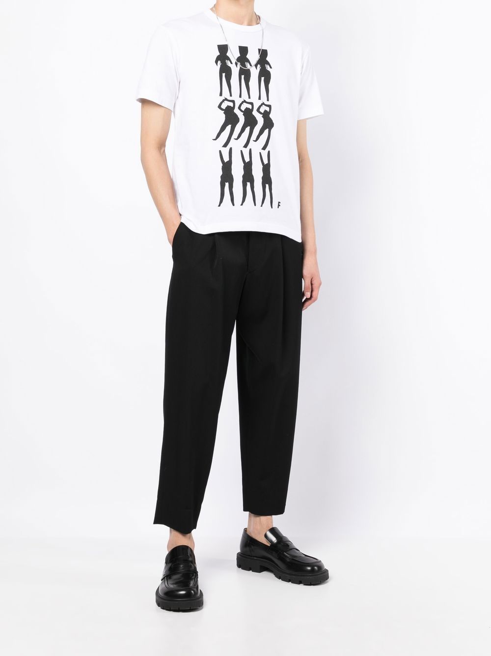 Black Comme Des Garçons  graphic-print cotton T-shirt