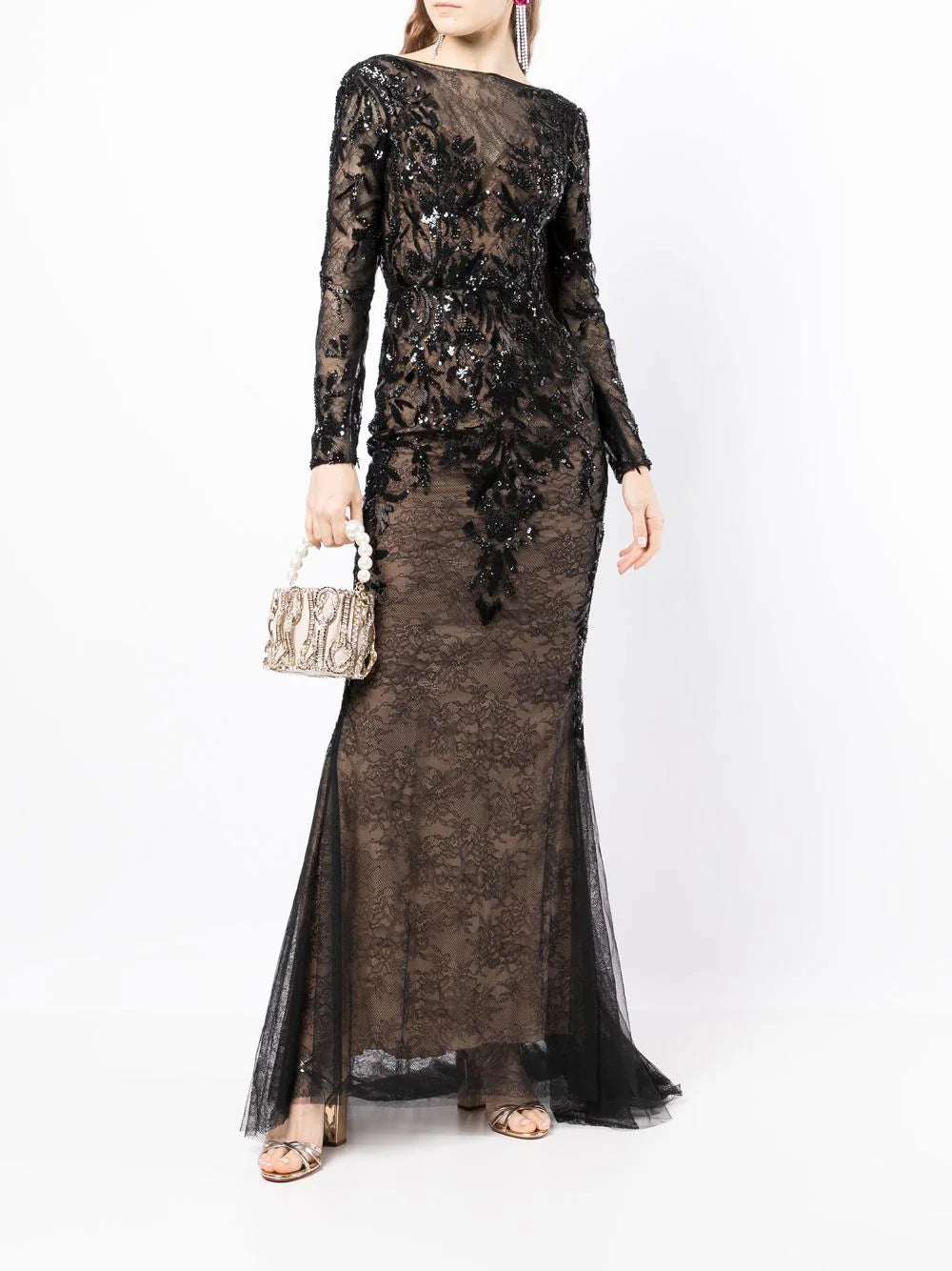 Zuhair Murad  sequinned floral-lace gown