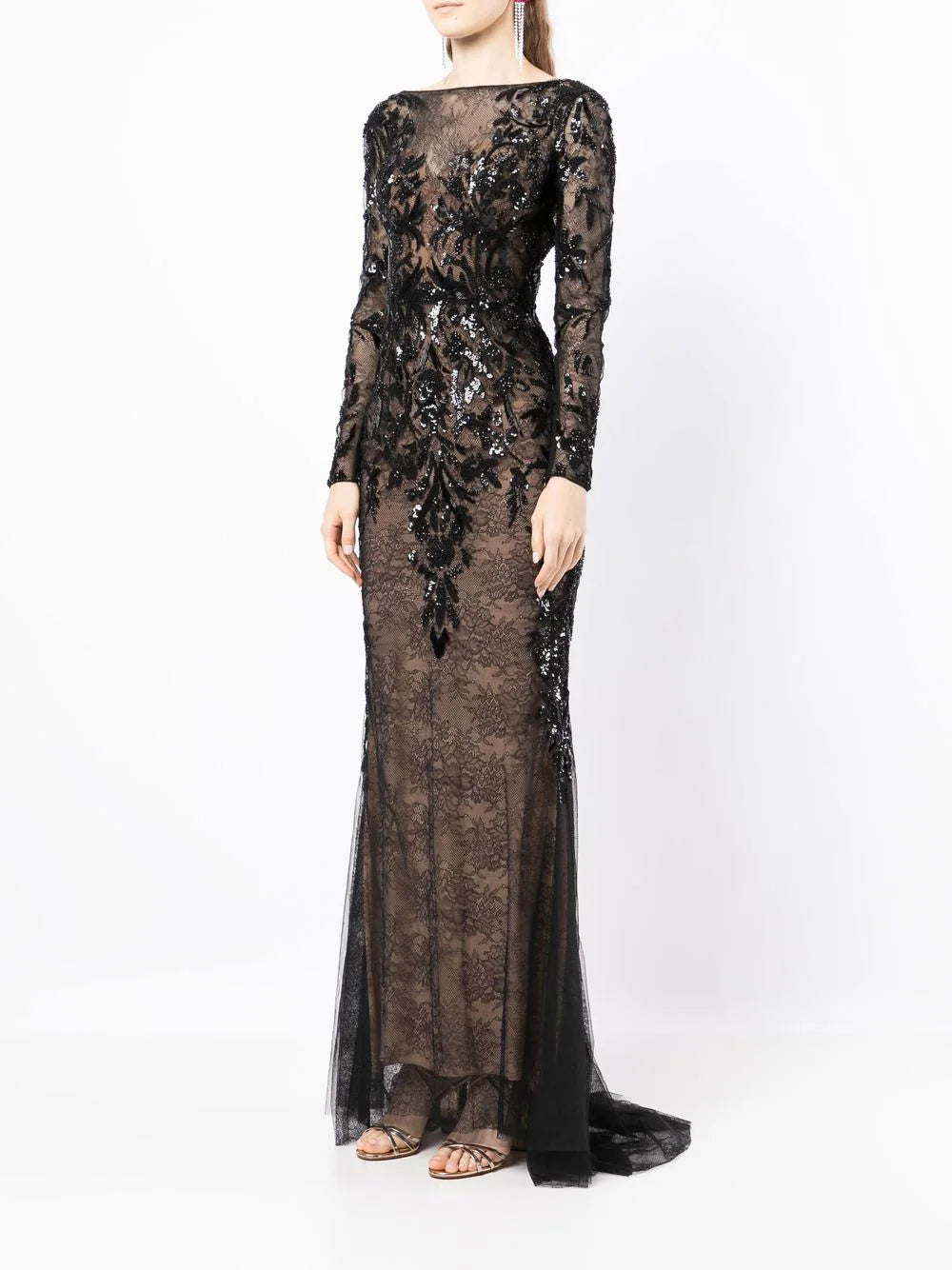 Zuhair Murad  sequinned floral-lace gown