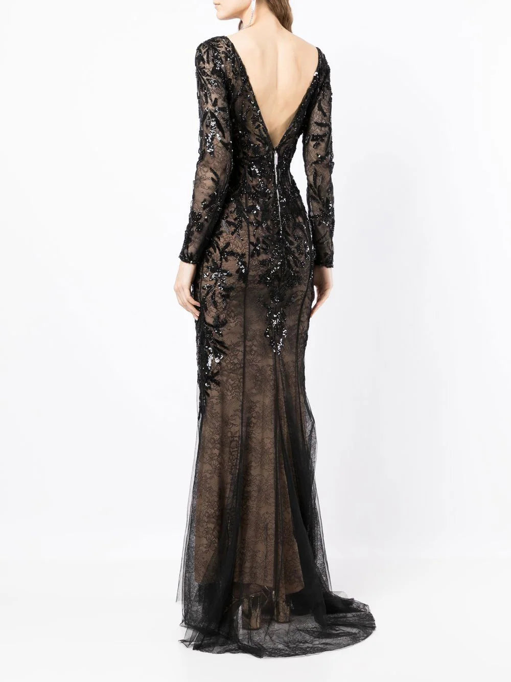 Zuhair Murad  sequinned floral-lace gown