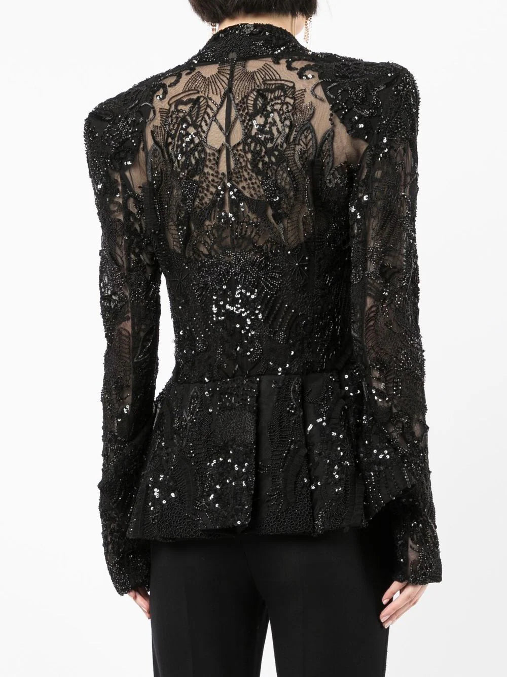 Zuhair Murad  floral-lace peplum blouse
