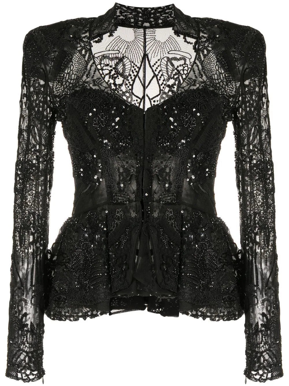 Zuhair Murad  floral-lace peplum blouse
