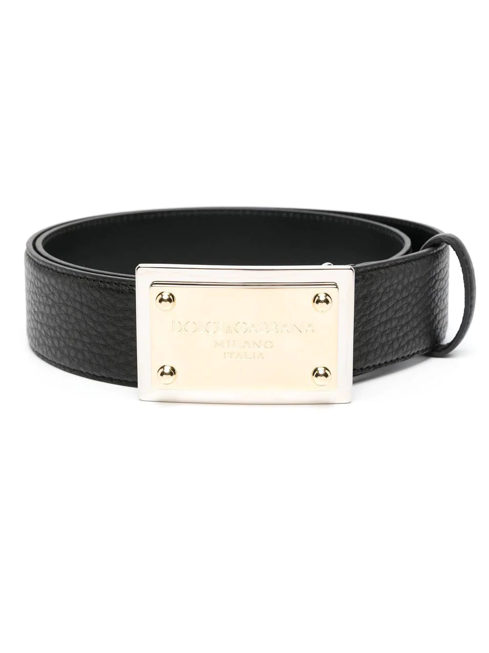 Dolce & gabbana logo-plaque leather belt