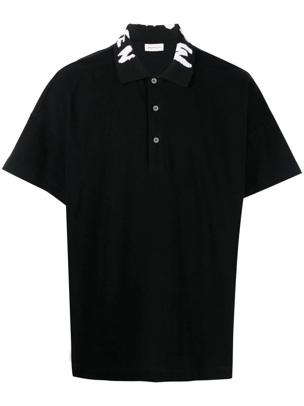 Alexander McQueen  graffiti logo collar polo shirt