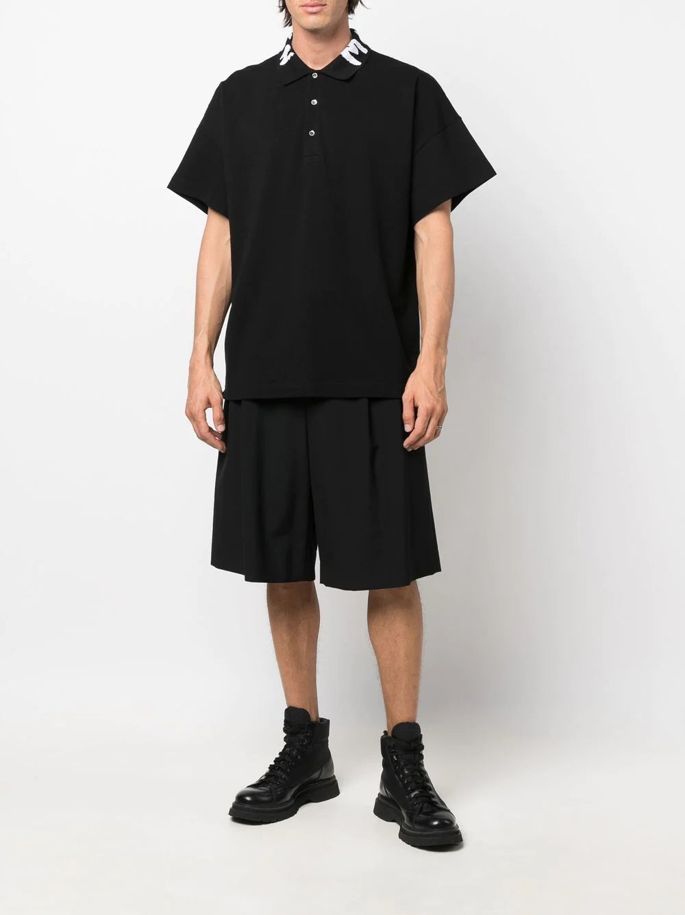 Alexander McQueen  graffiti logo collar polo shirt