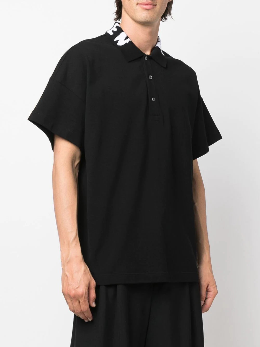 Alexander McQueen  graffiti logo collar polo shirt