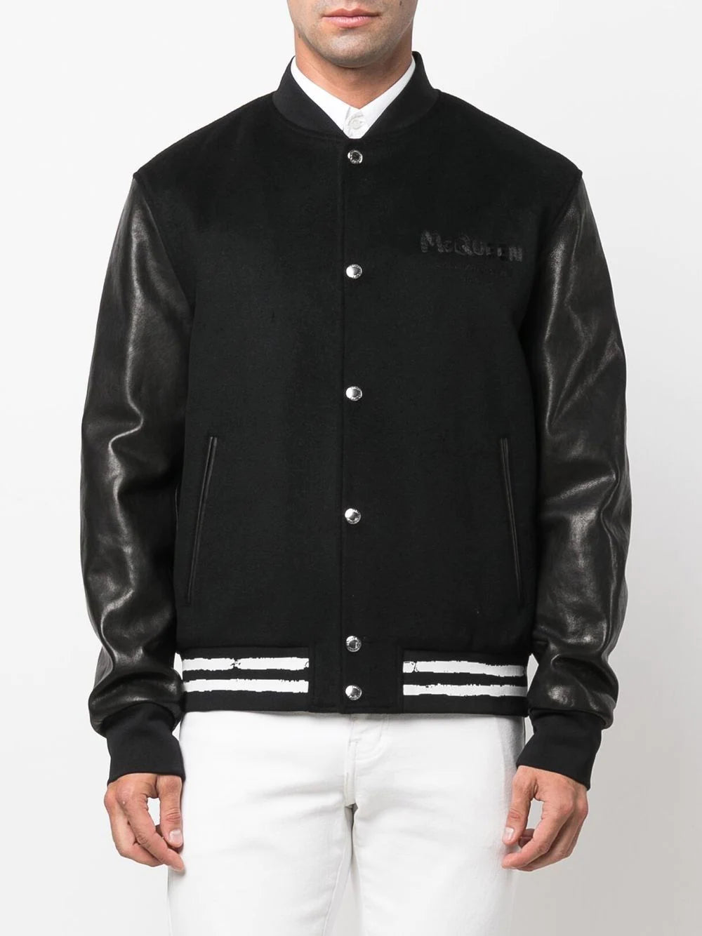 Alexander McQueen  embroidered-logo bomber jacket