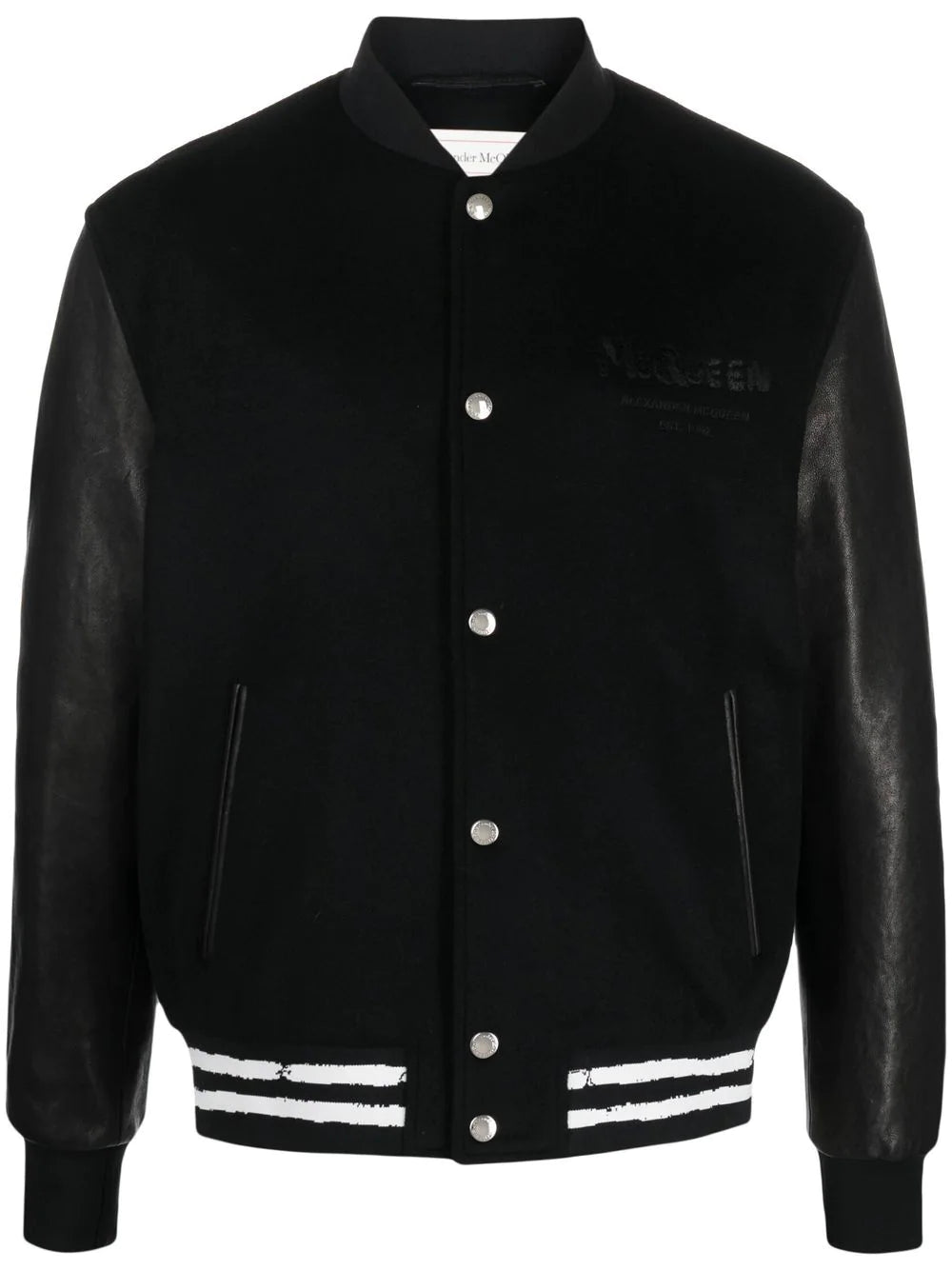 Alexander McQueen  embroidered-logo bomber jacket