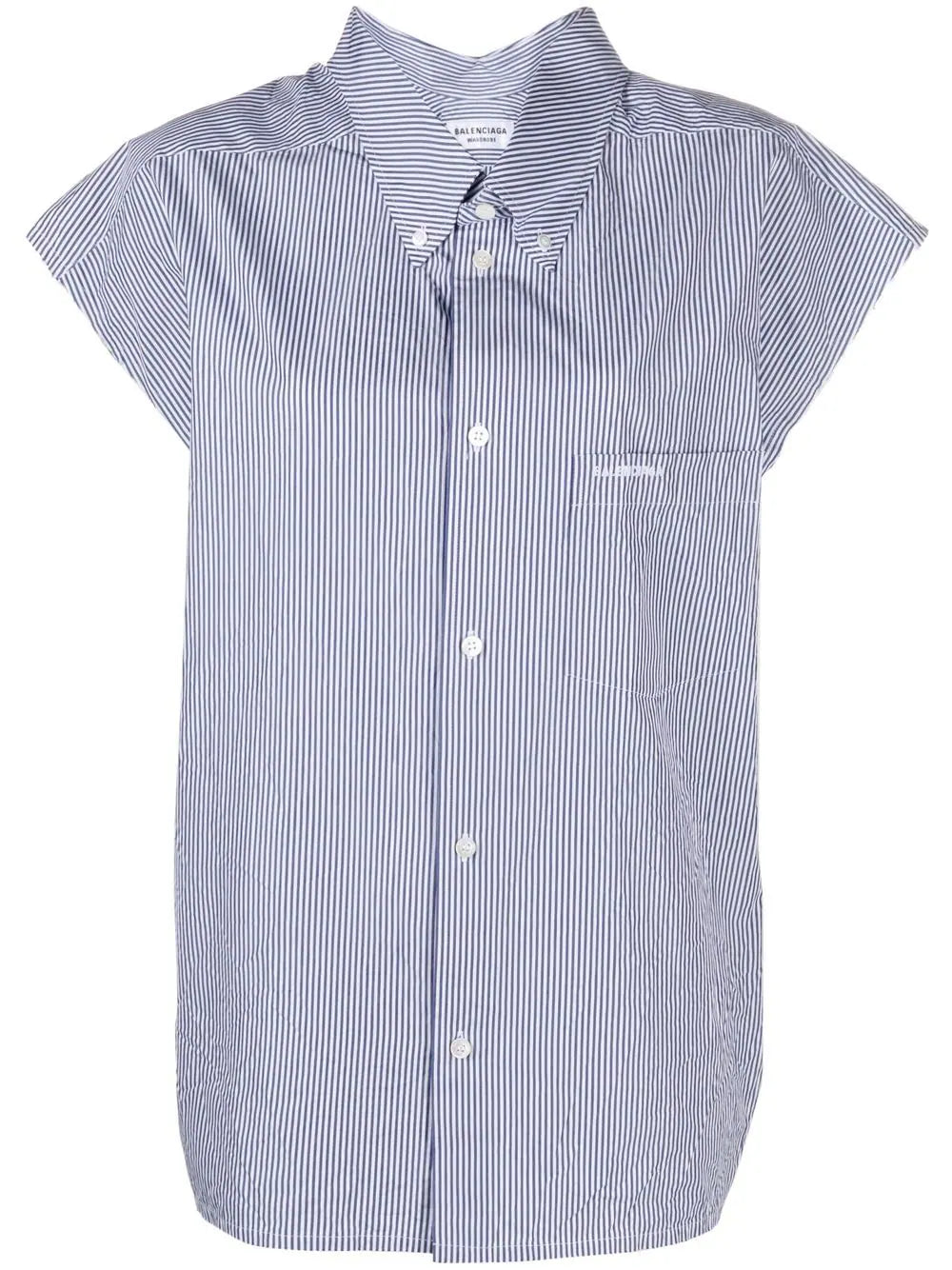 Balenciaga  raw-cut striped swing shirt