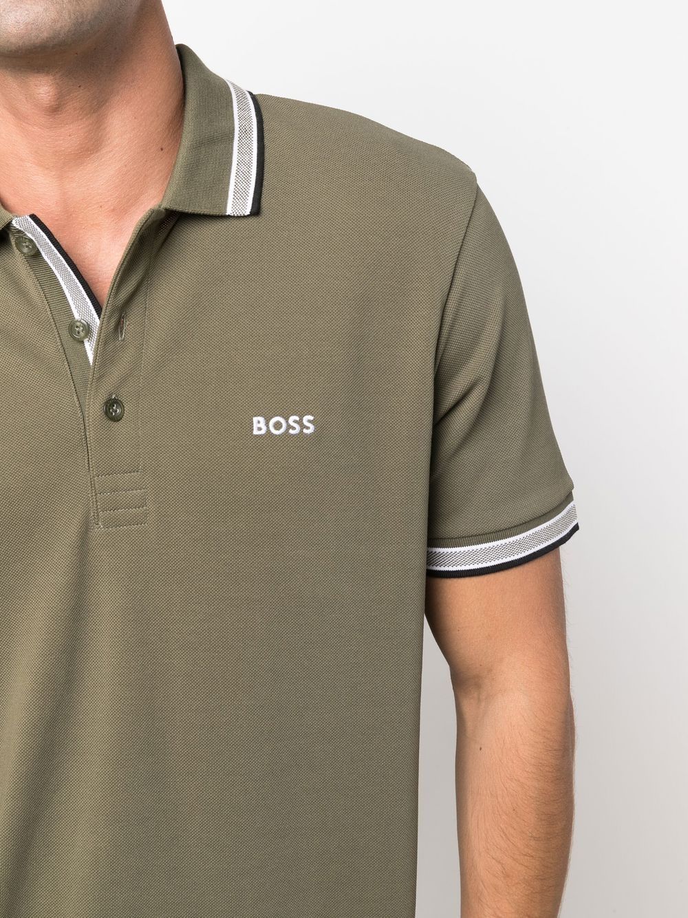BOSS  embroidered-logo cotton polo shirt