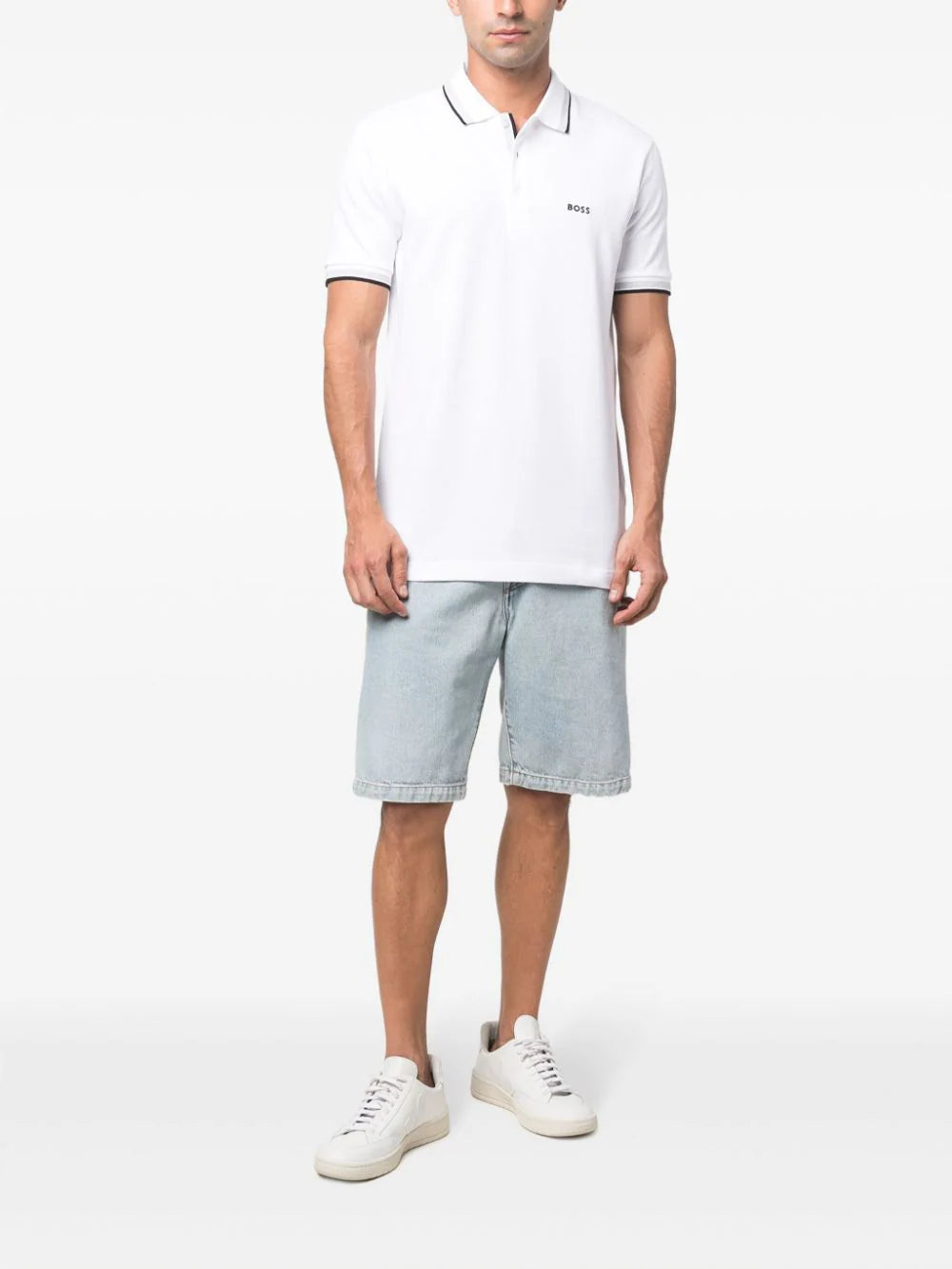 BOSS  embroidered logo polo shirt