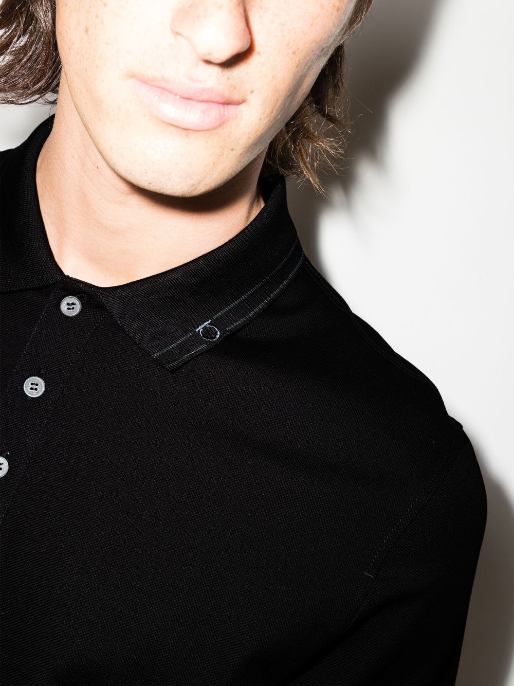 Ferragamo stripe-trim short-sleeve polo shirt