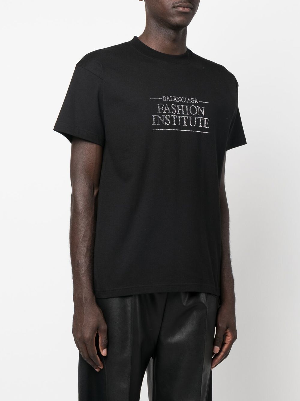 Balenciaga  crystal-embellished slogan T-shirt
