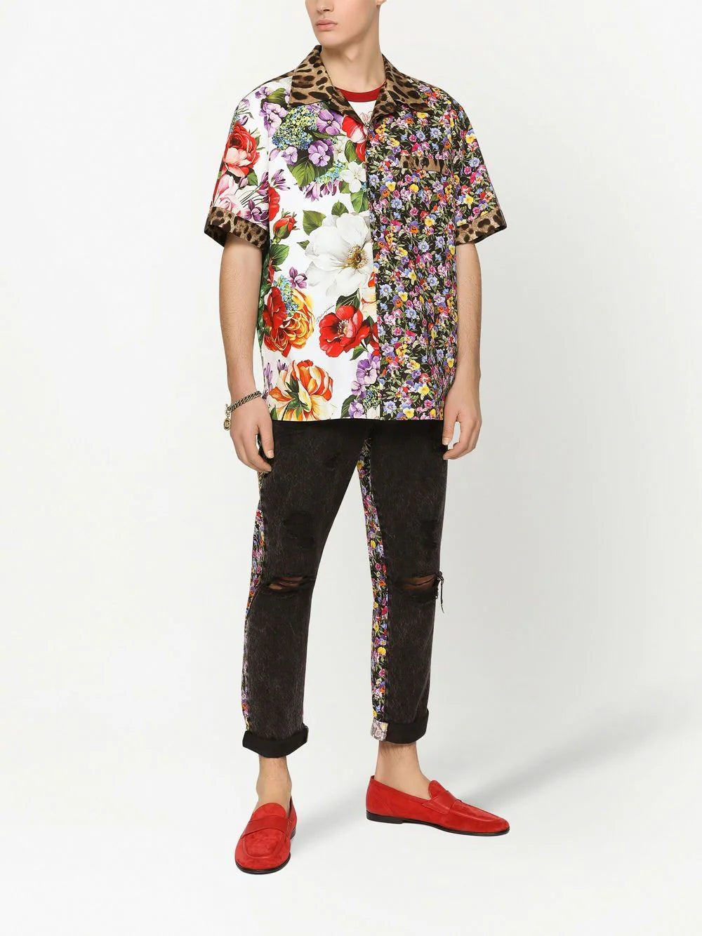 Dolce & gabbana  patchwork-print short-sleeve shirt