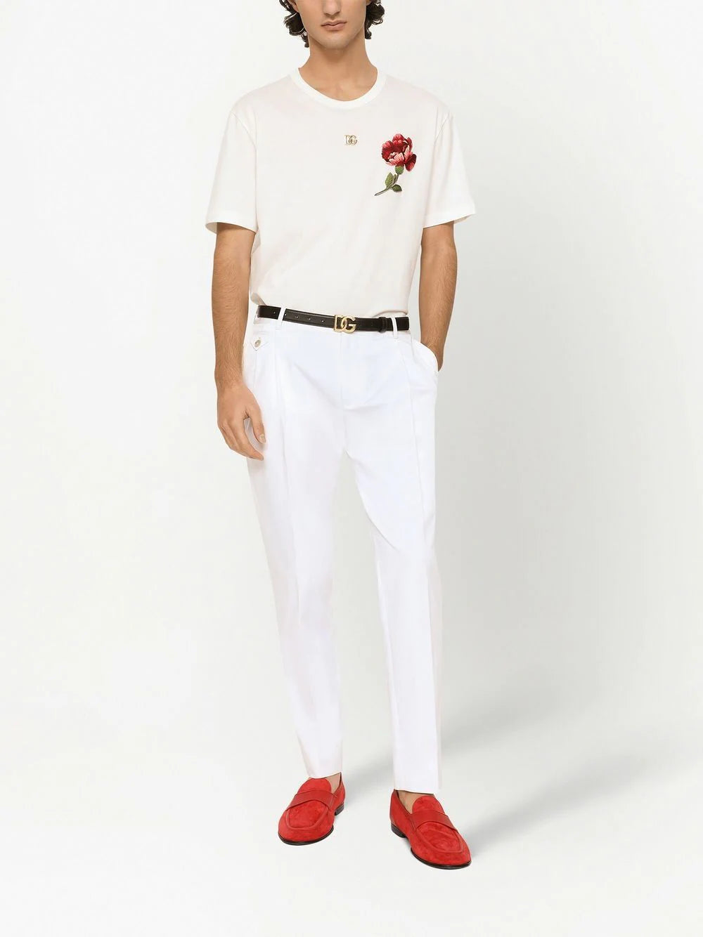 Dolce & gabbana  DG floral-embroidered cotton T-shirt