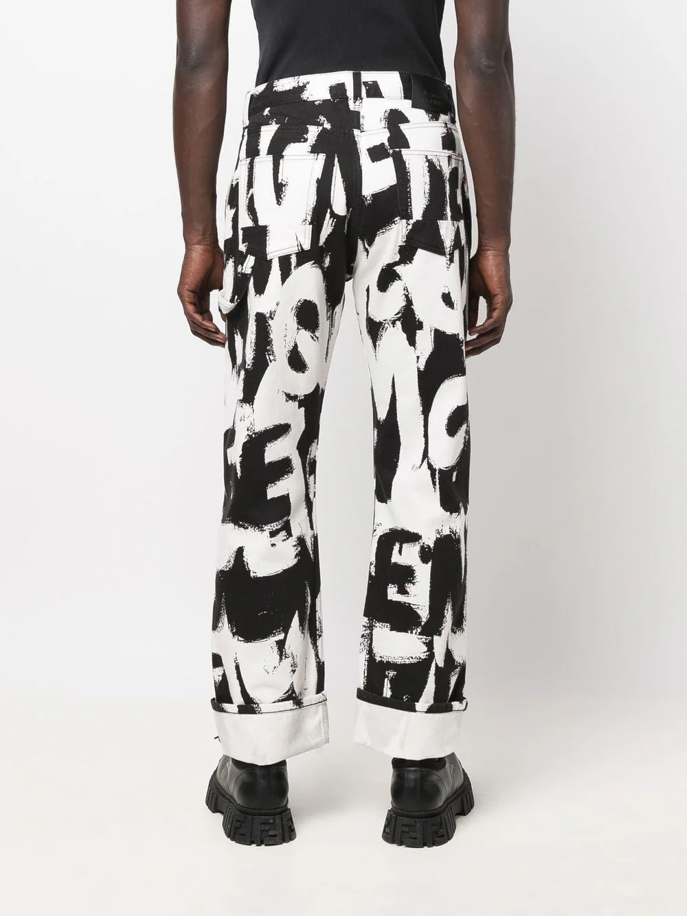 Alexander McQueen Graffiti-print straight-leg jeans