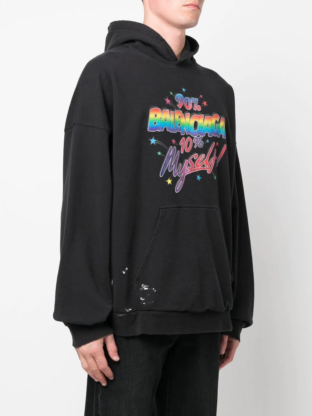 Balenciaga  Wide Fit slogan-print hoodie