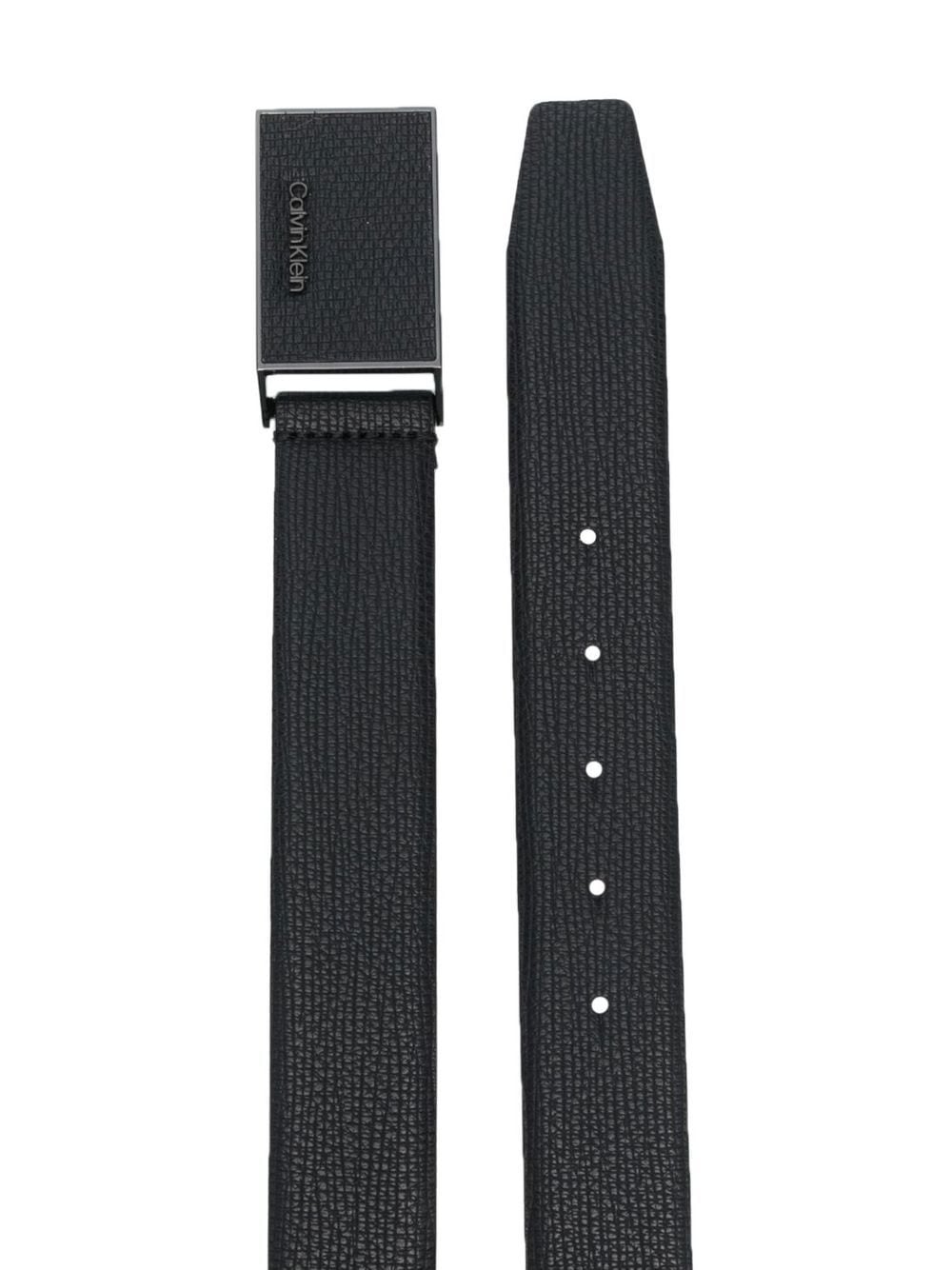 Calvin Klein logo-plaque leather belt