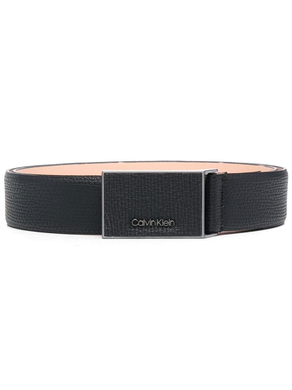Calvin Klein logo-plaque leather belt