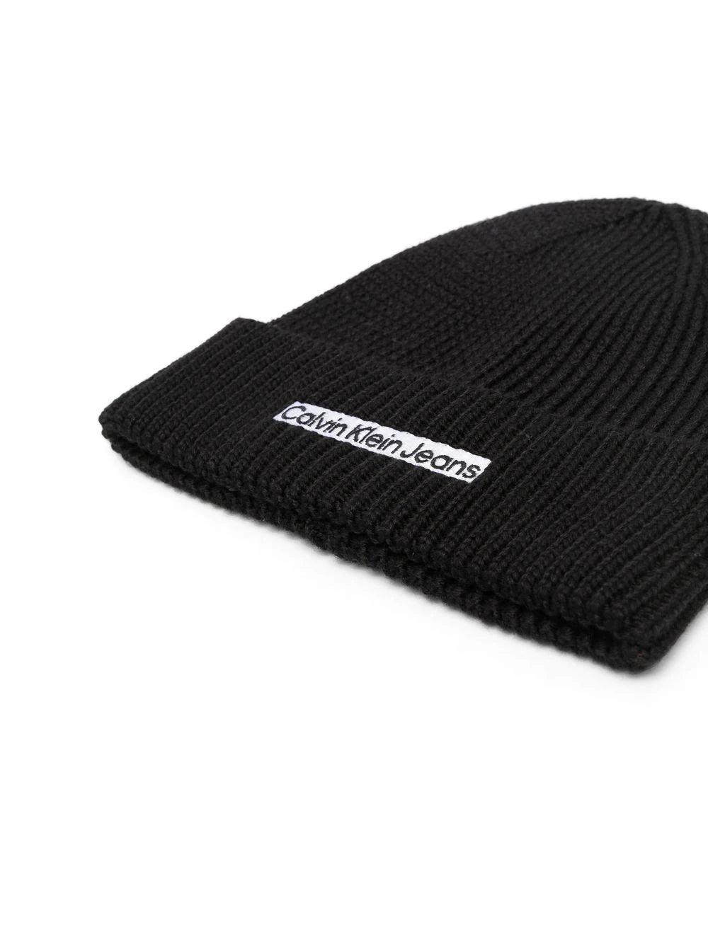 Calvin Klein Institutional-patch knit beanie