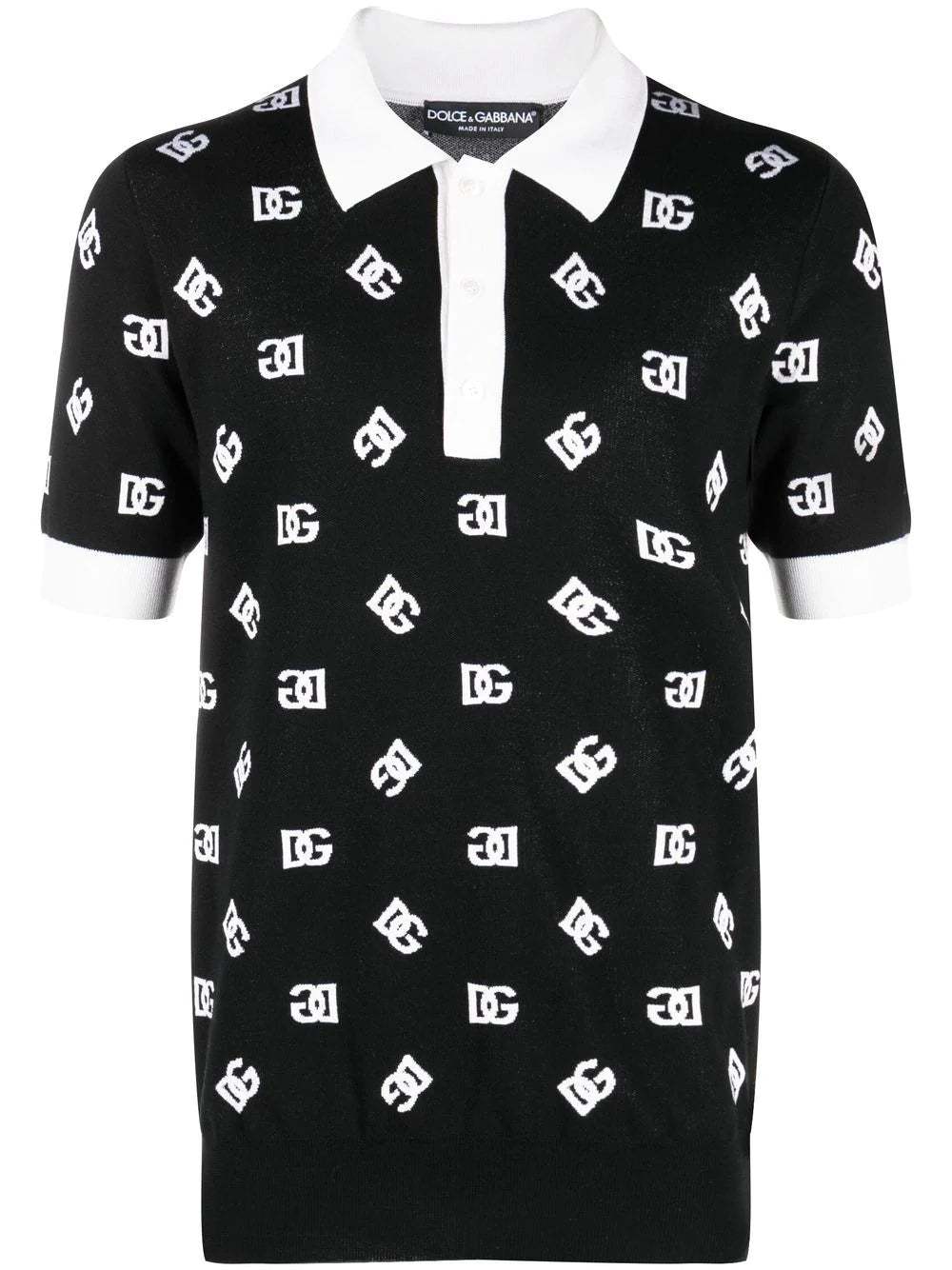 Dolce & gabbana monogram knitted polo shirt