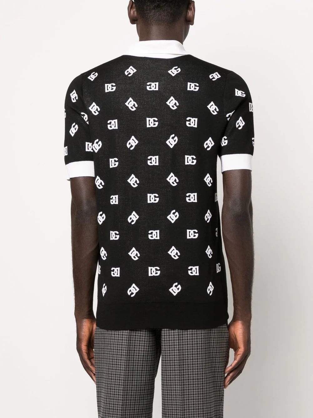 Dolce & gabbana monogram knitted polo shirt