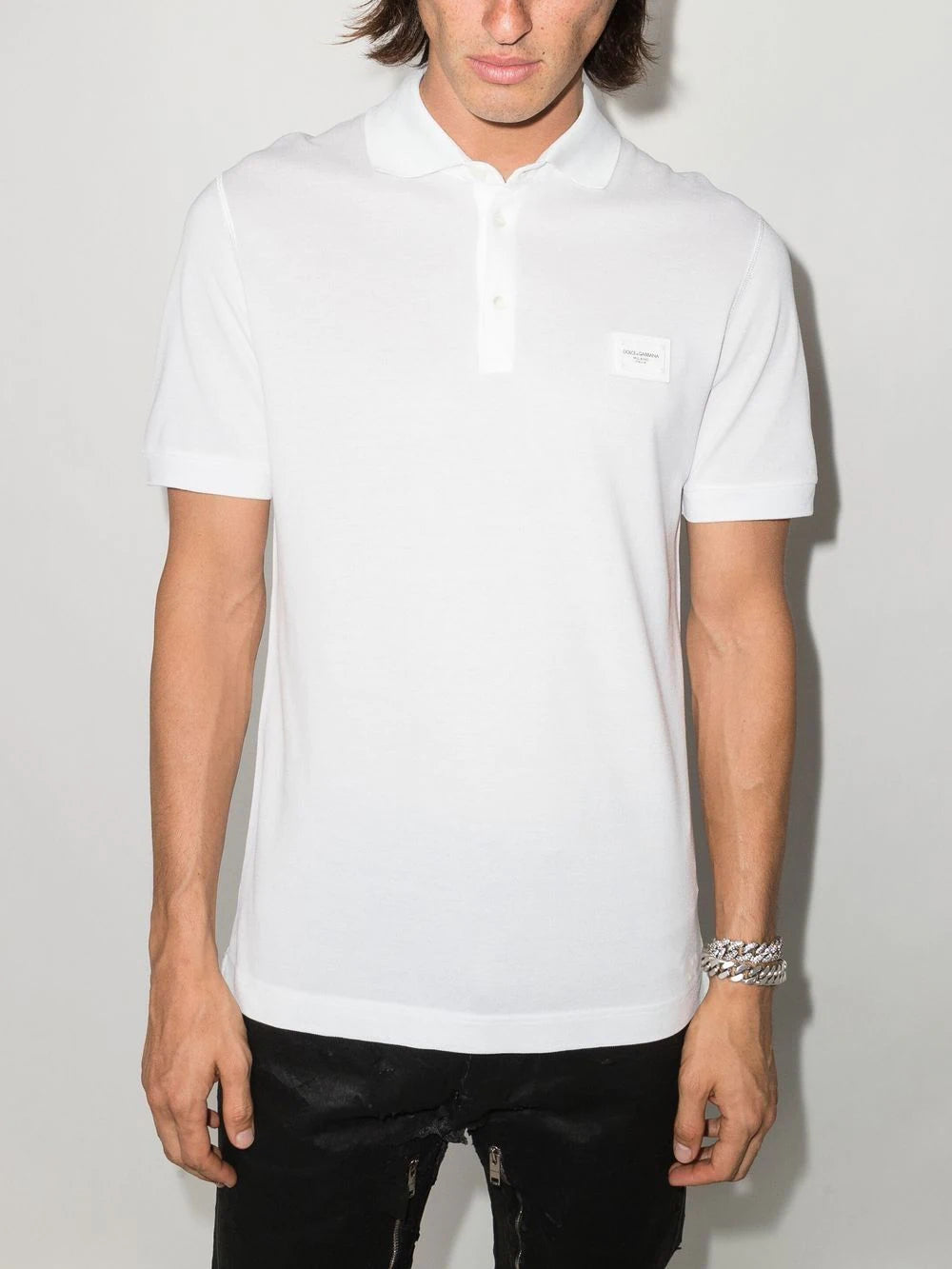 Dolce & gabbana  logo plaque polo shirt