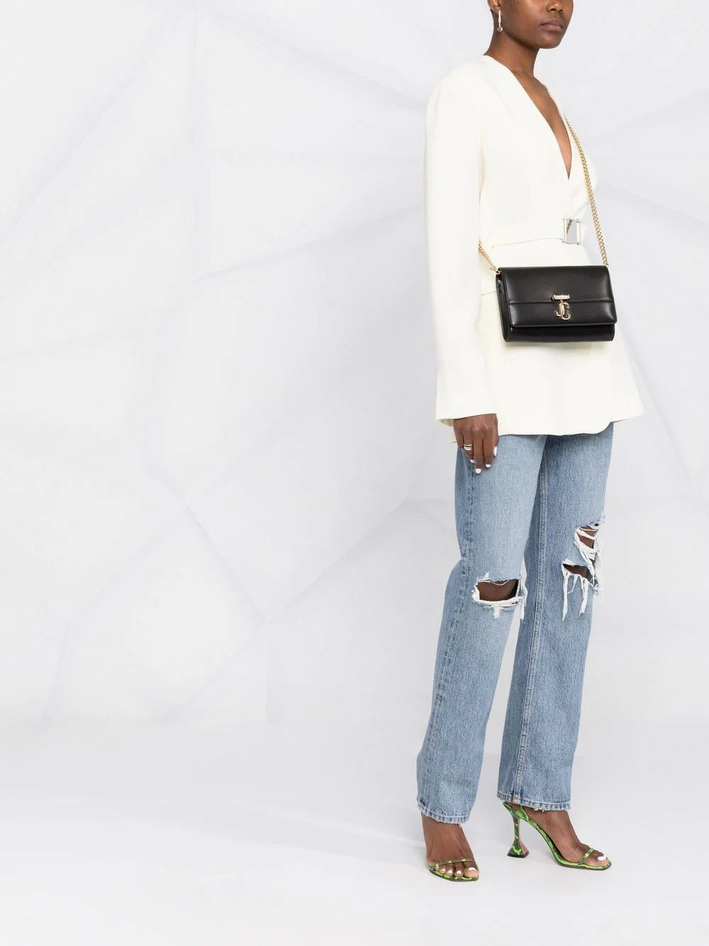 Jimmy choo Varenne leather clutch bag