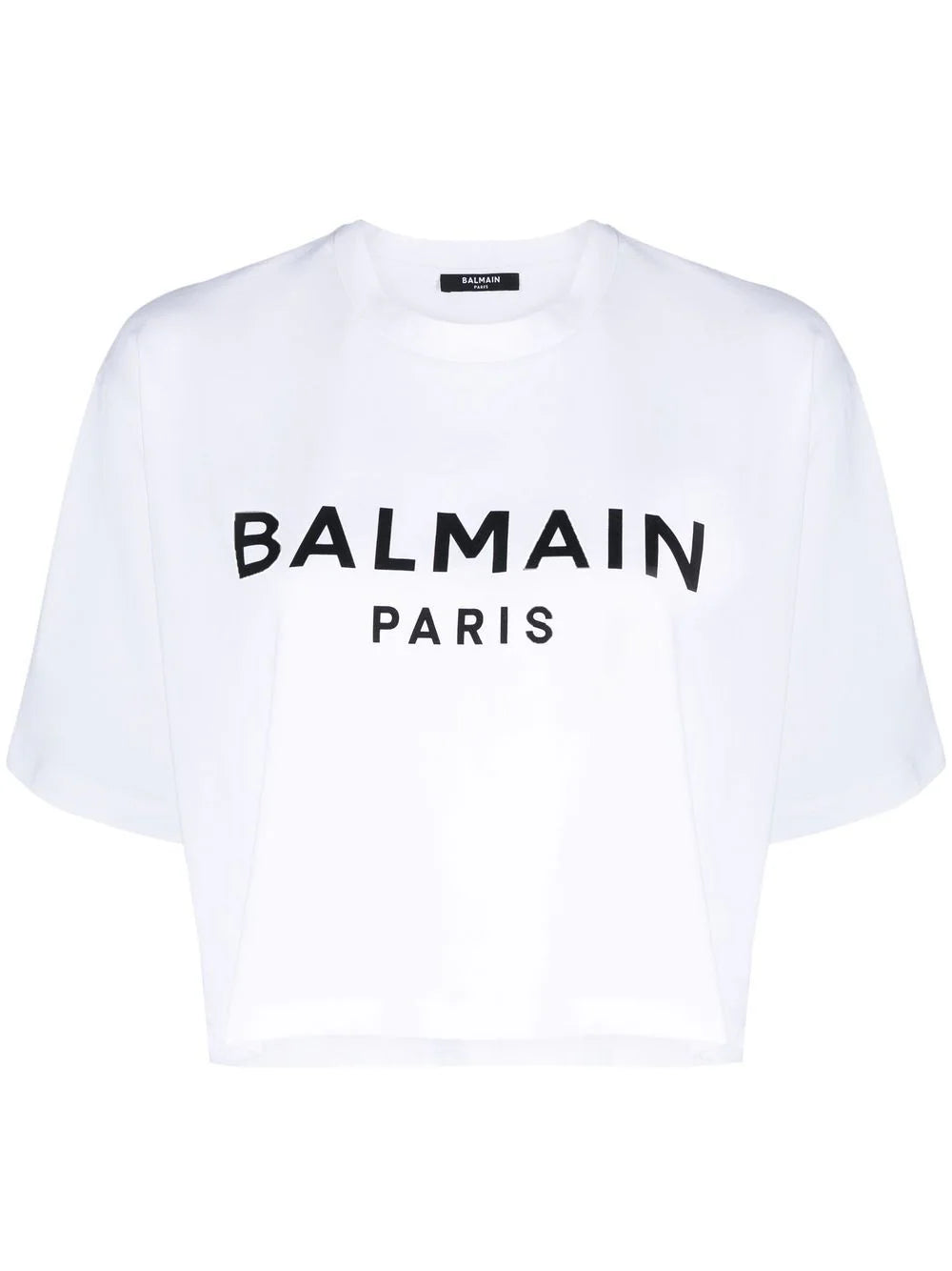 Balmain  cropped logo-print T-shirt
