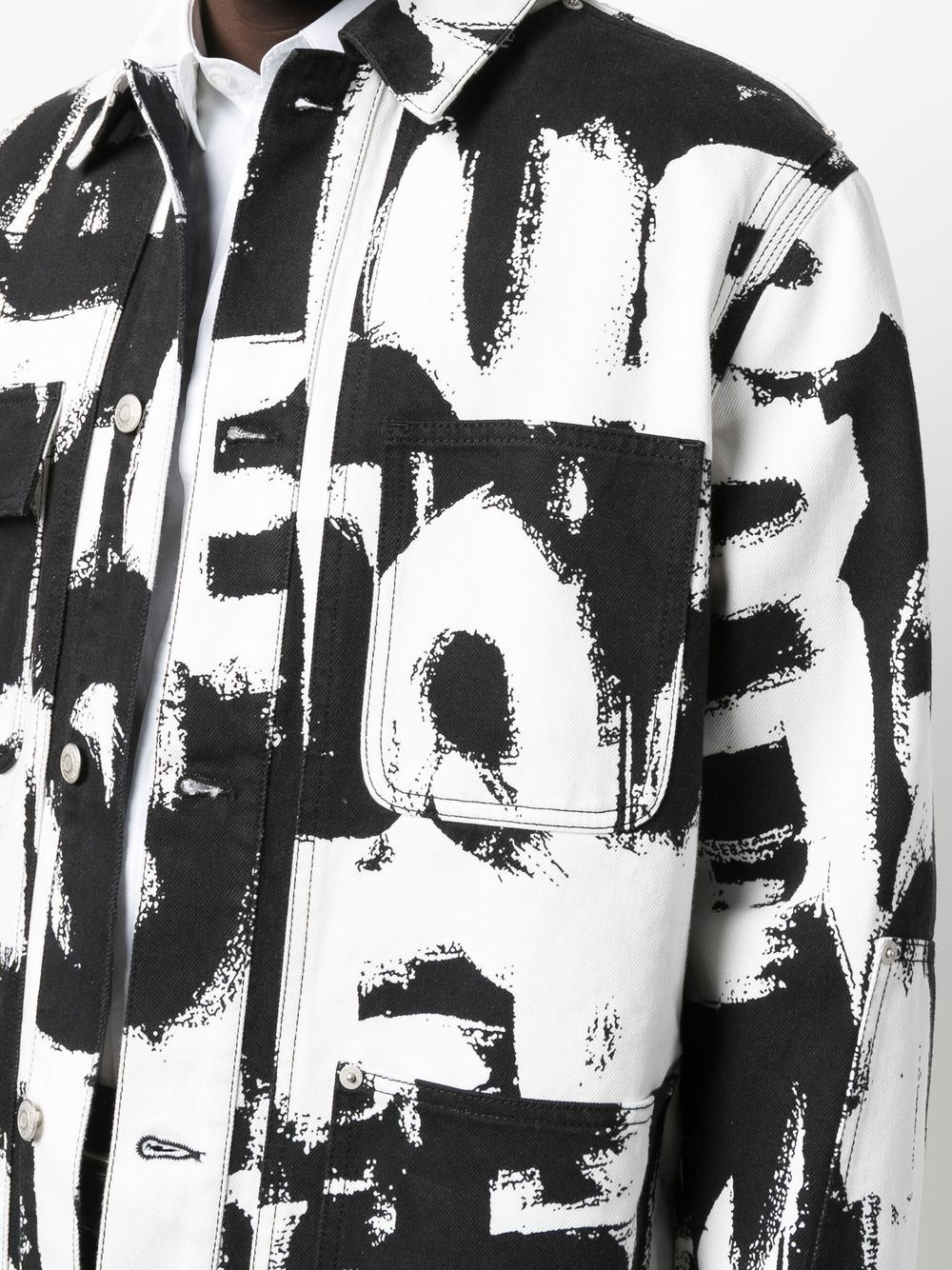 Alexander McQueen text print denim jacket