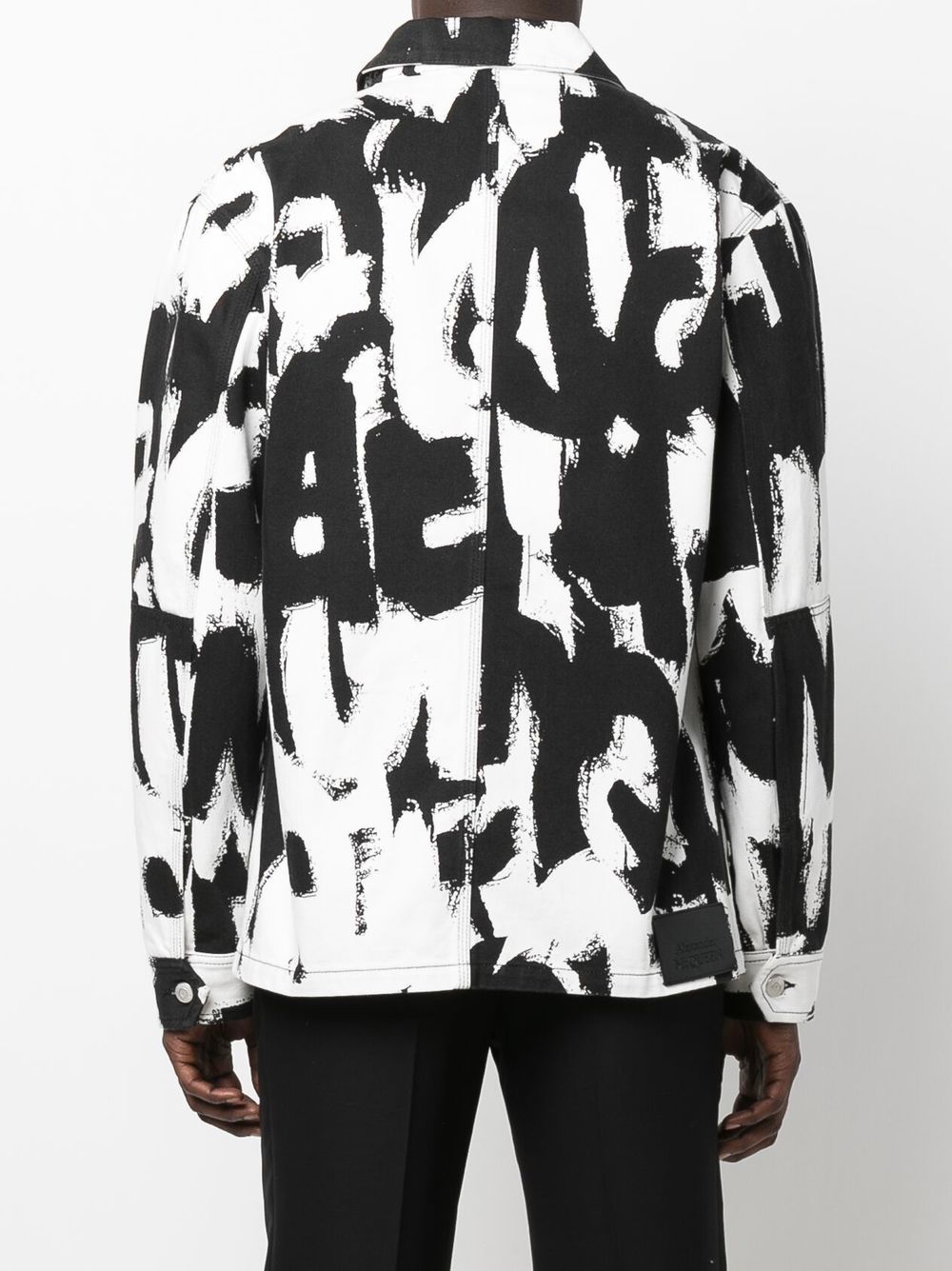 Alexander McQueen text print denim jacket