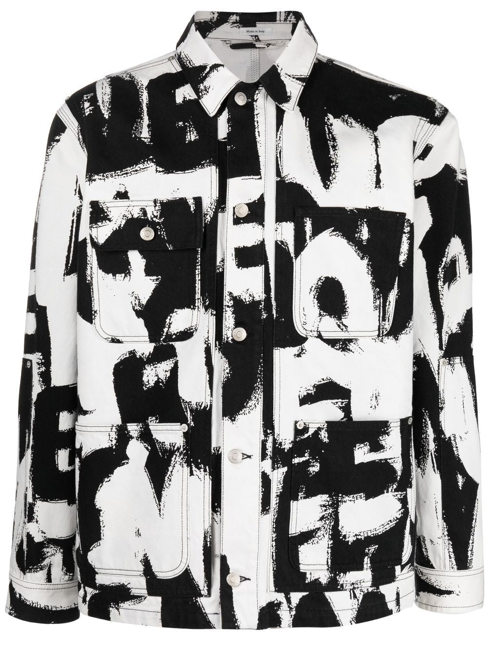 Alexander McQueen text print denim jacket