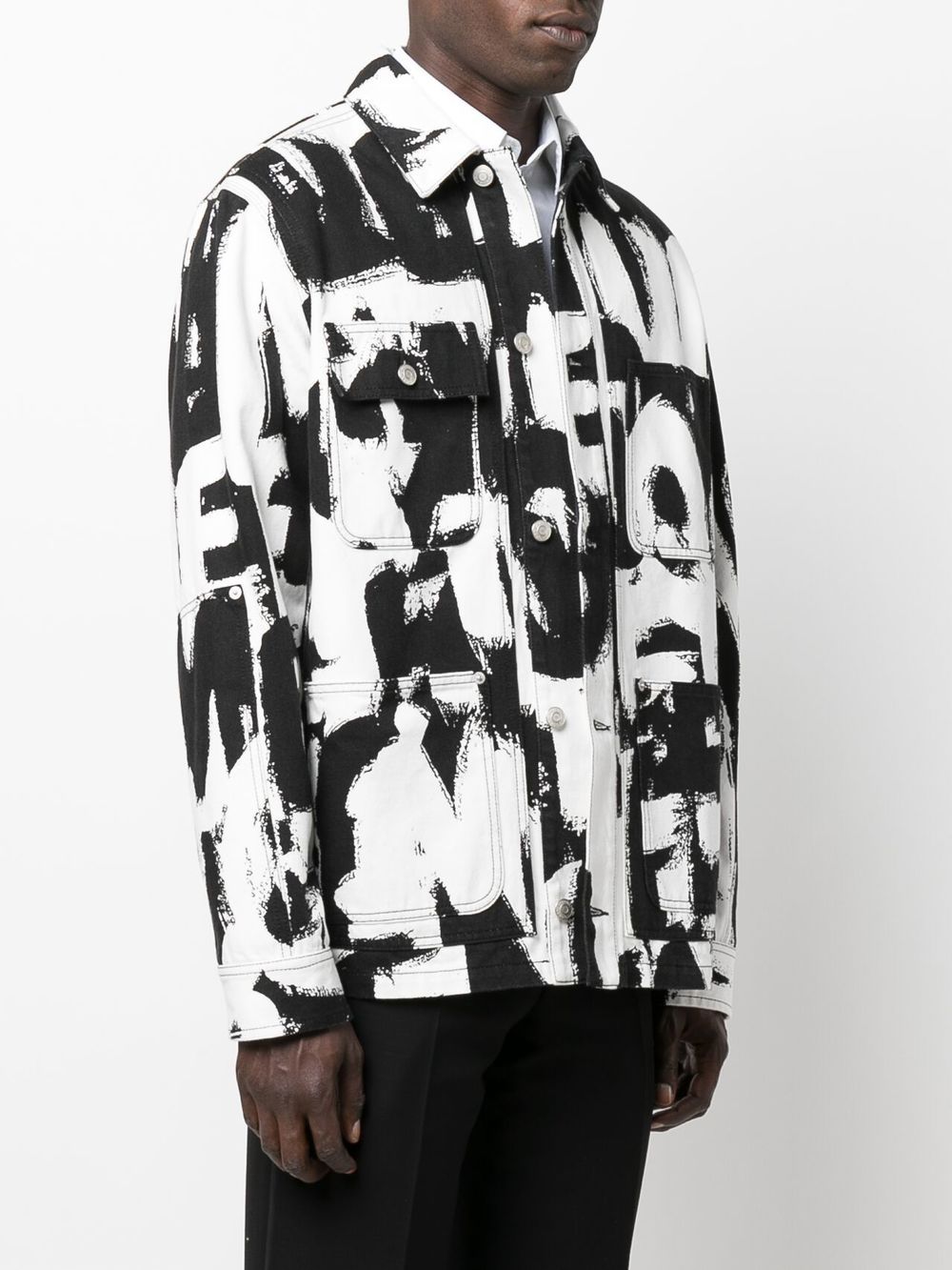 Alexander McQueen text print denim jacket