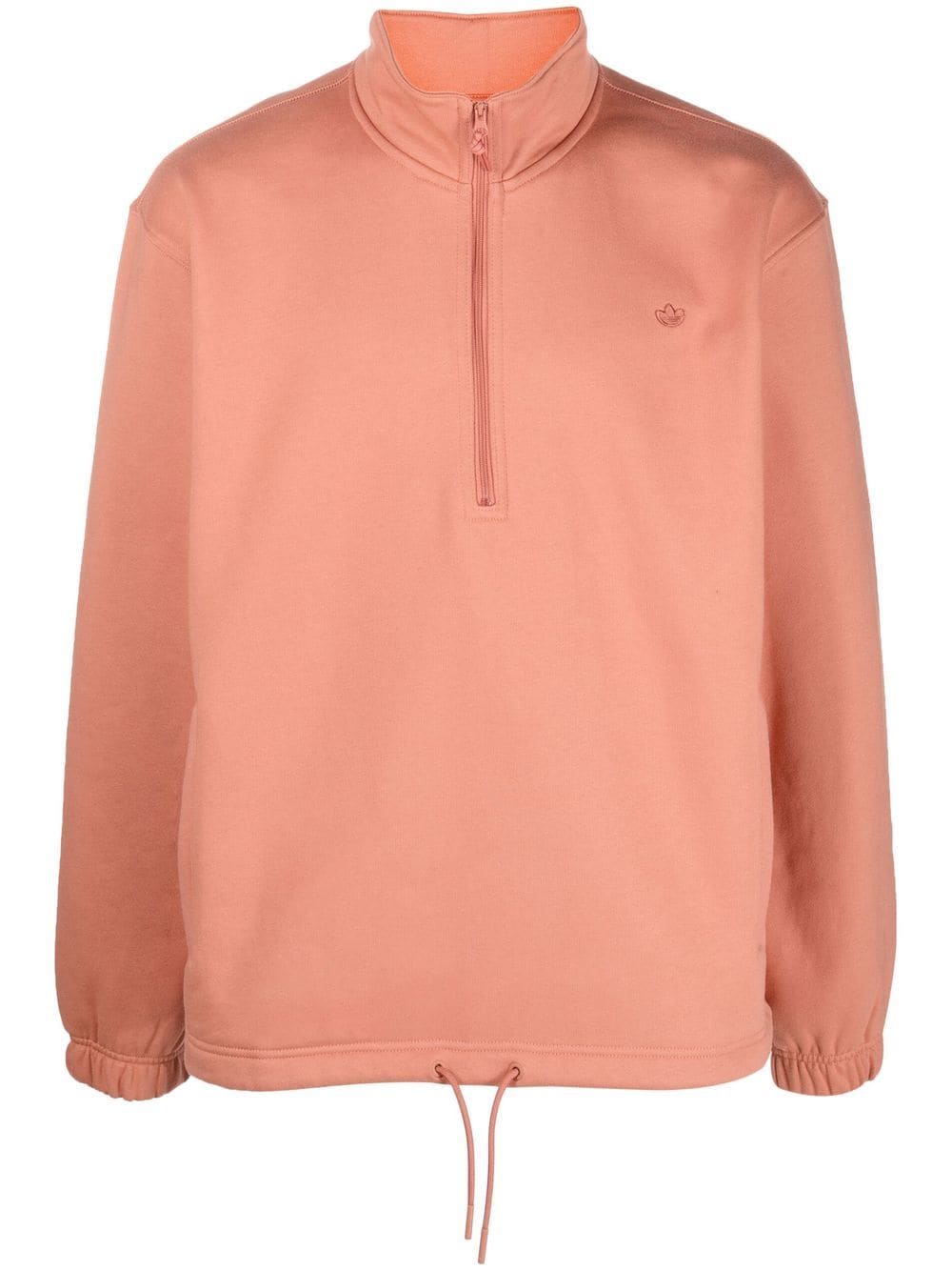 adidas  logo-patch short-zip sweatshirt