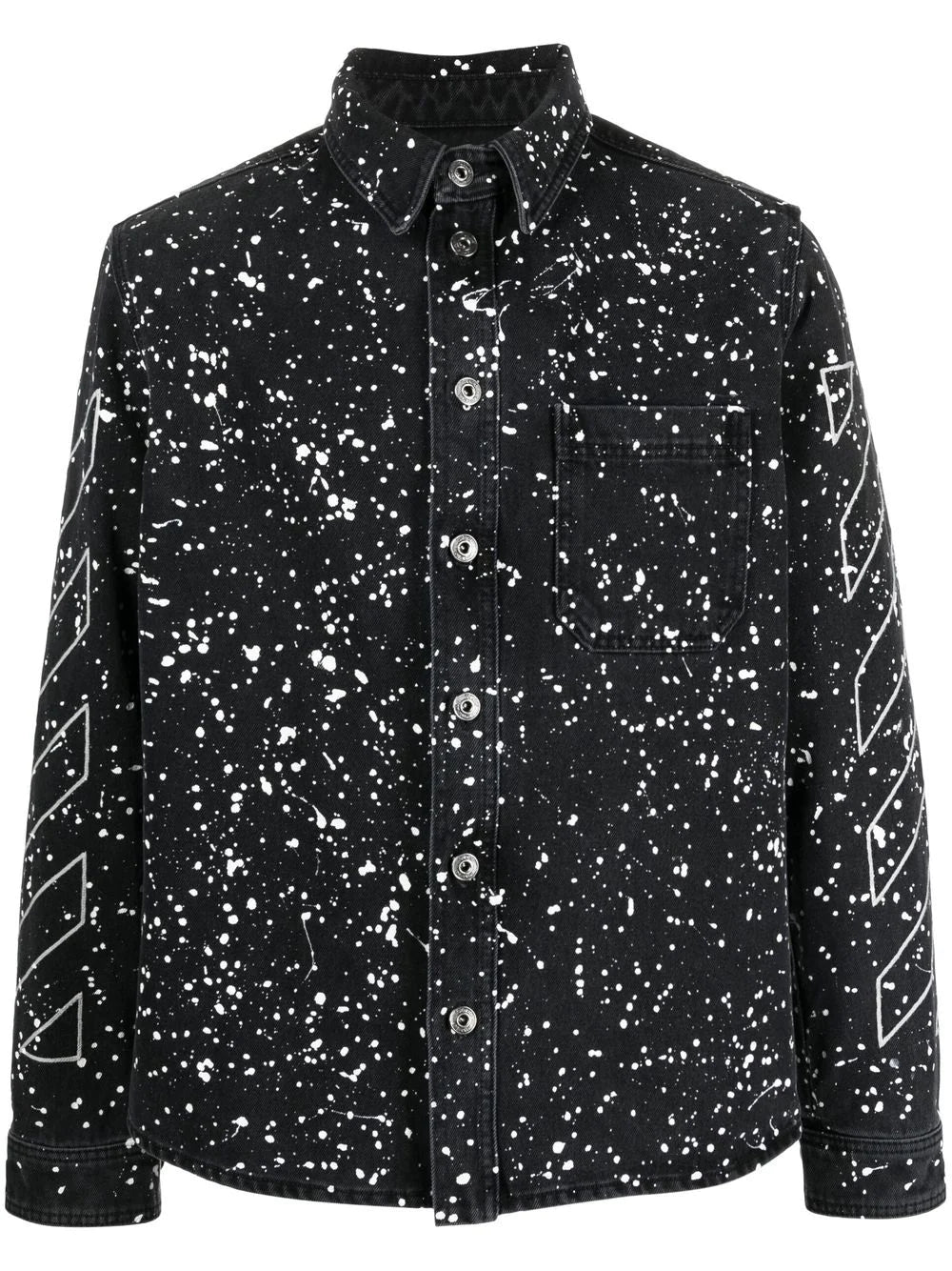 Off-white Diag-stripe paint-splatter denim shirt