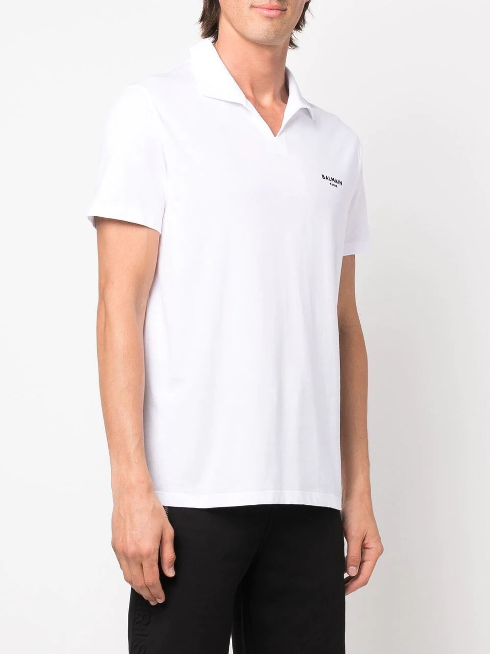 Balmain wingtip-collar cotton polo shirt