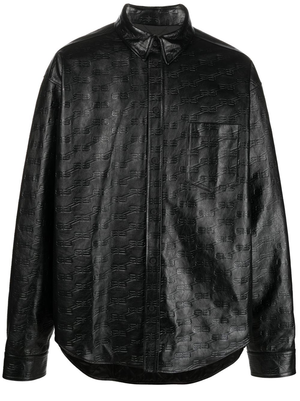 Balenciaga  BB-monogram leather shirt jacket