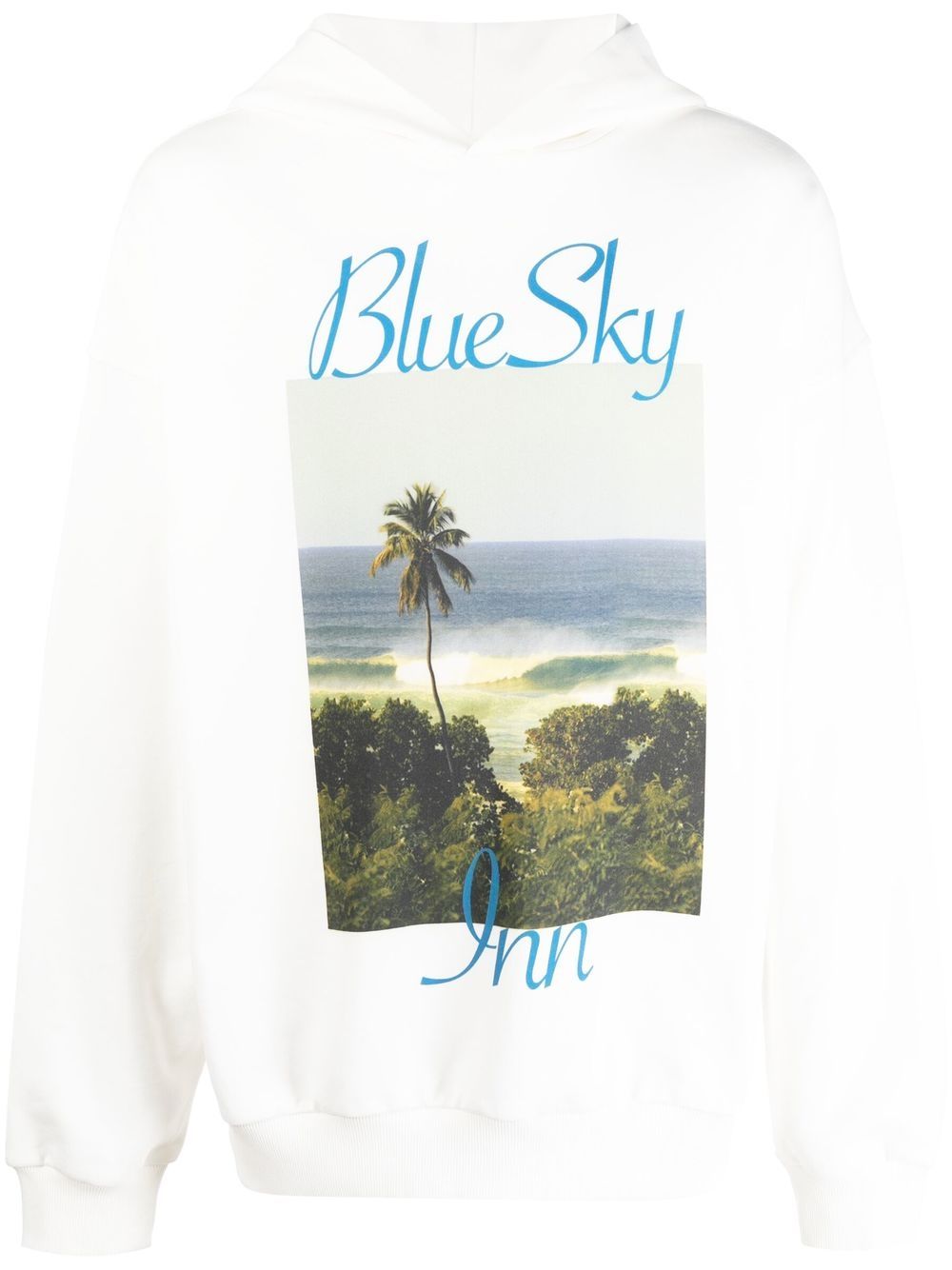 BLUE SKY INN  beach-print cotton hoodie