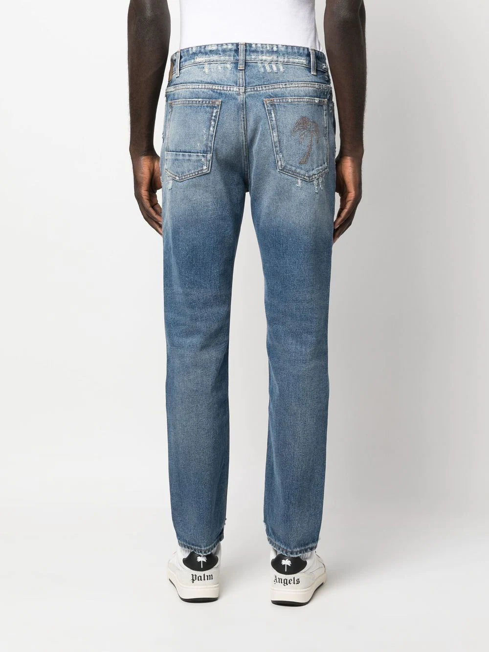 Palm Angels slim-cut ripped-detail jeans
