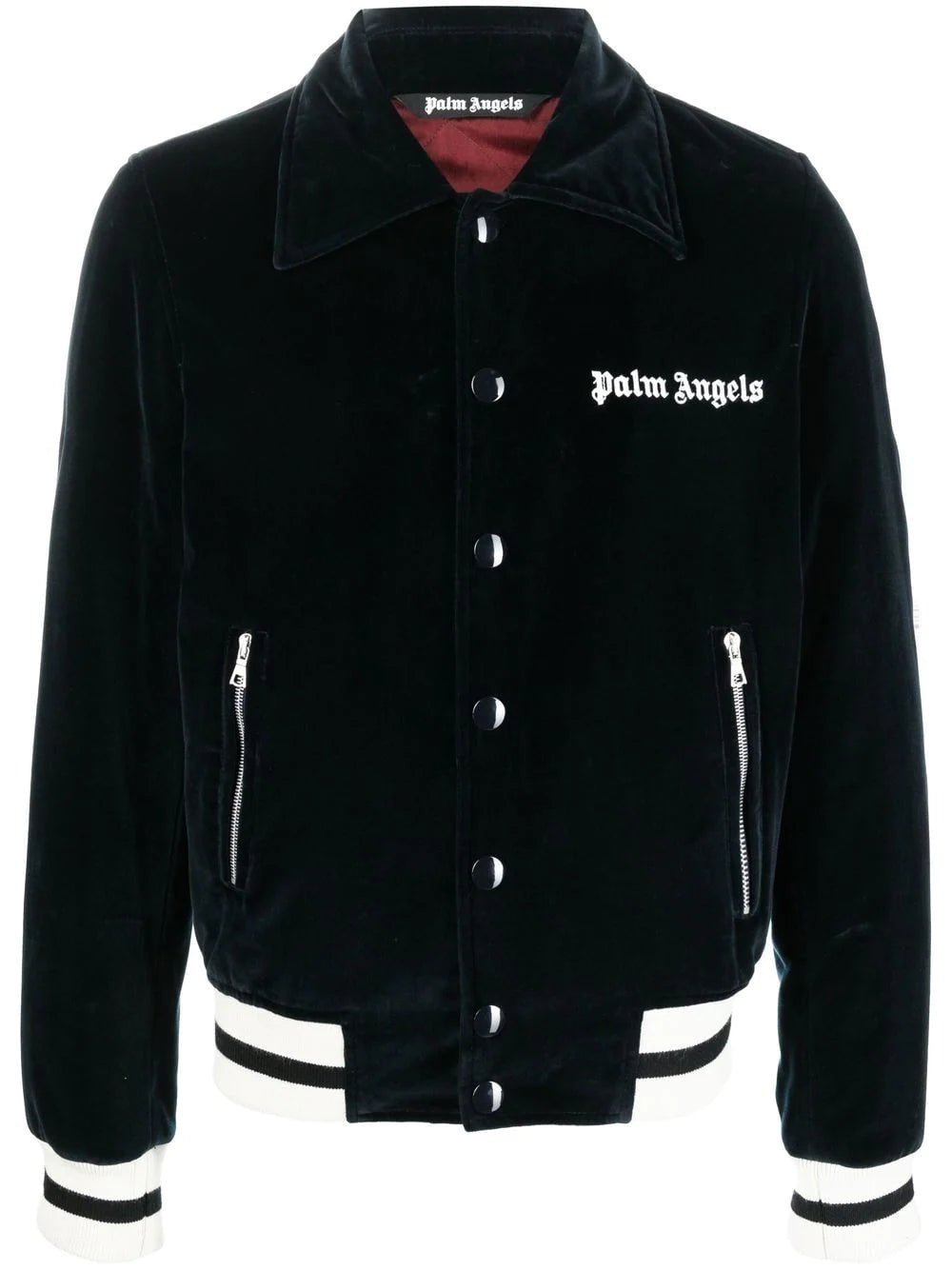 Palm Angels  logo-embroidered velvet jacket